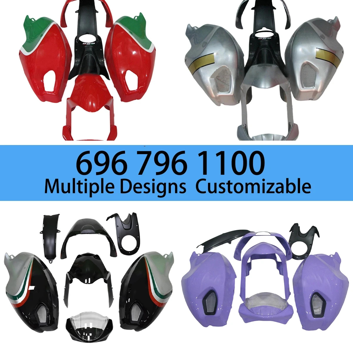 Für DUCATI 696 796 1100 ZXMT Motorradverkleidungen Hochwertige ABS-Spritzguss-Karosserie Verkleidungssatz