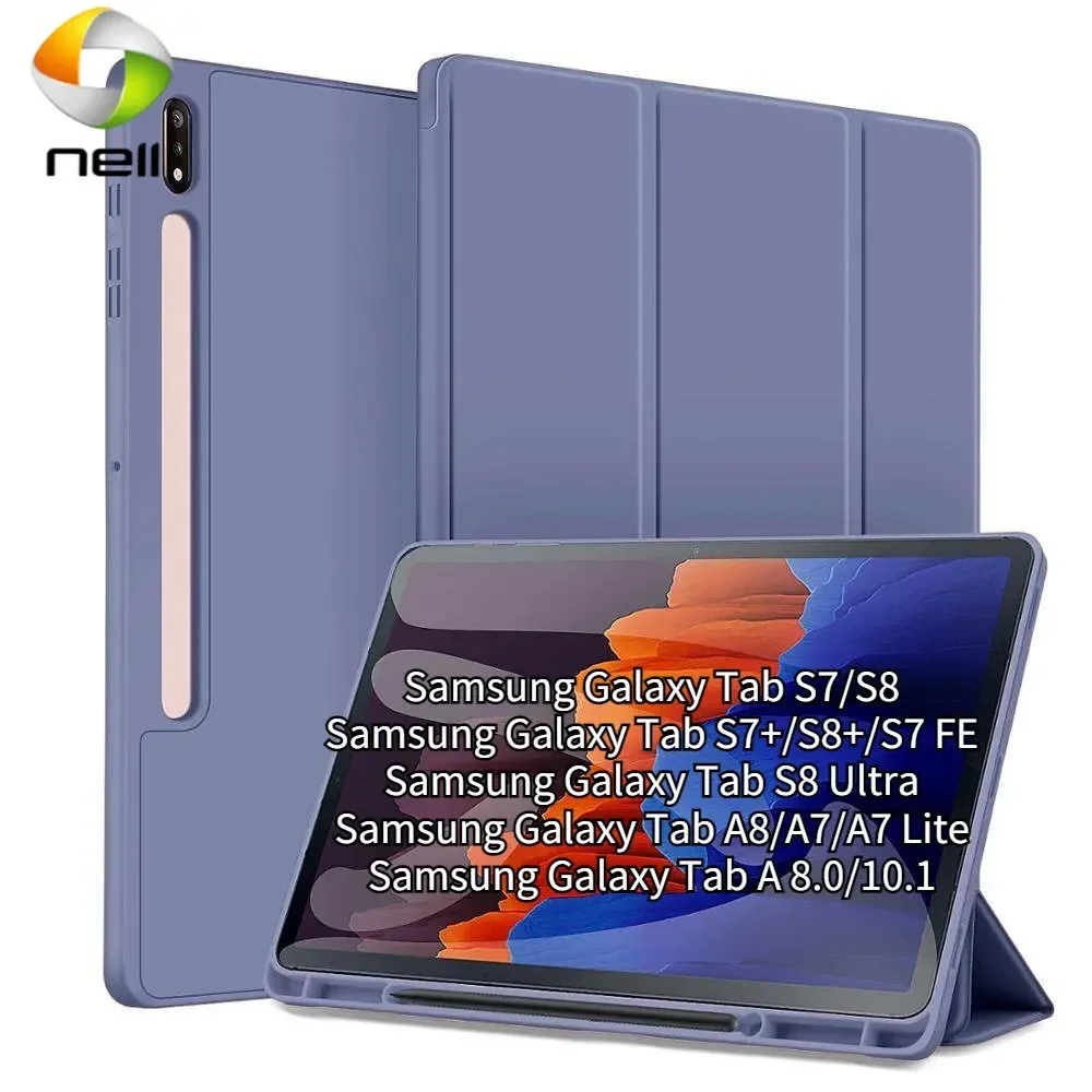 Tablet caso inteligente para samsung galaxy tab s8 ultra s8 s7 plus fe com suporte de lápis para galaxy tab a8 a7 s8 s7 s6 lite caso capa