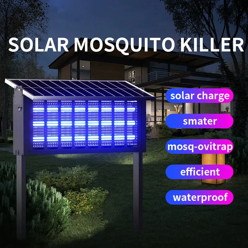 Picture 5: High Efficiency Outdoor Solar Powered  UV Light For Farm Courtyard Patio LED Mosquito Killer Lamp Garden Courtyard