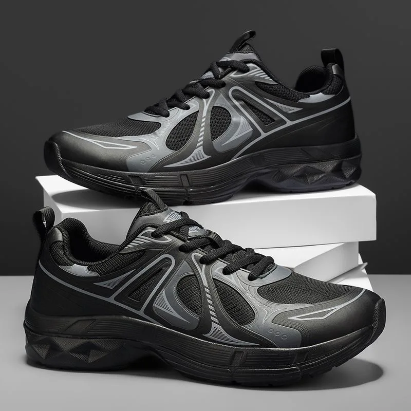 Men's Wide-Fit Breathable Mesh Casual Walking Trainers Comfortable, Versatile, Slip-Resistant Outdoor Hiking Walking Trainers