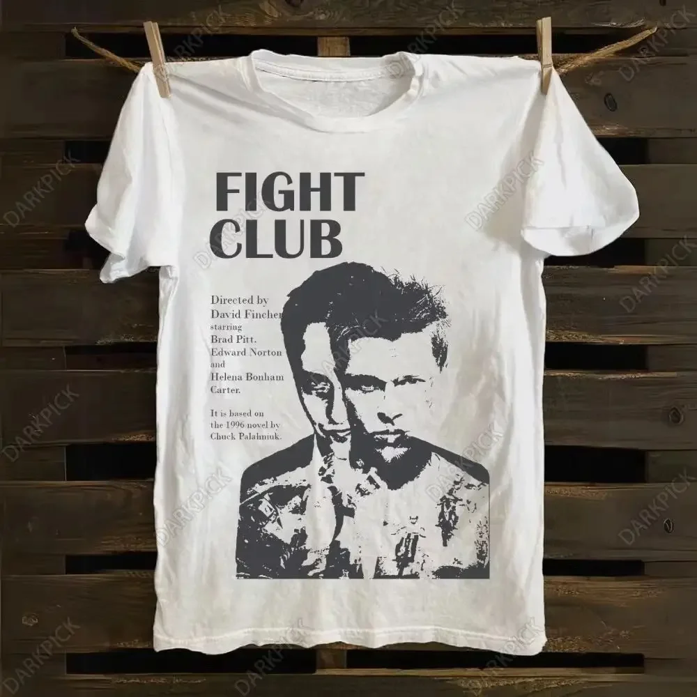 Y2k Fashion Tops 1999 Fight Club Movie Grafikdruck T-Shirts Vintage O Neck Streetwear Lässige lockere T-Shirts Fans Geschenk Unisex – Detail 2