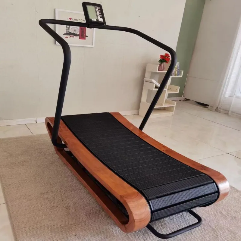 

Commercial Wooden Unpowered Machine Body Building Gym Fitness Self-Generated Curved Treadmill