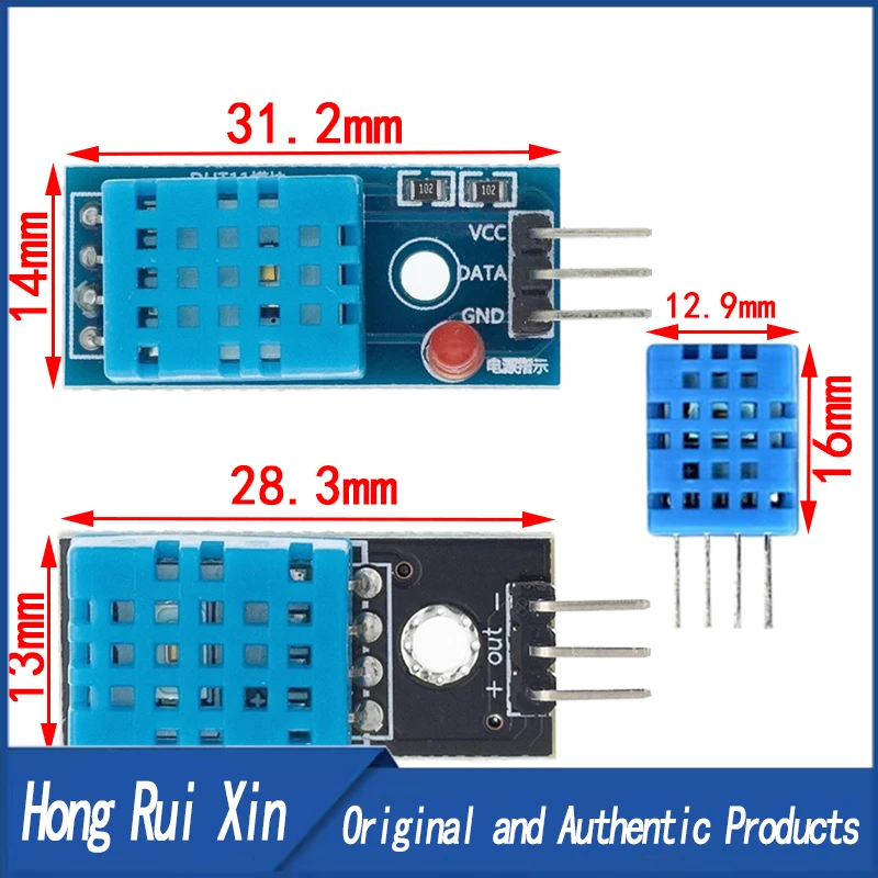 5PCS Digital temperature humidity sensor technical map for Ardu37, ultra-low power, High precision, 4-pin  DHT22, AM2302, DHT11