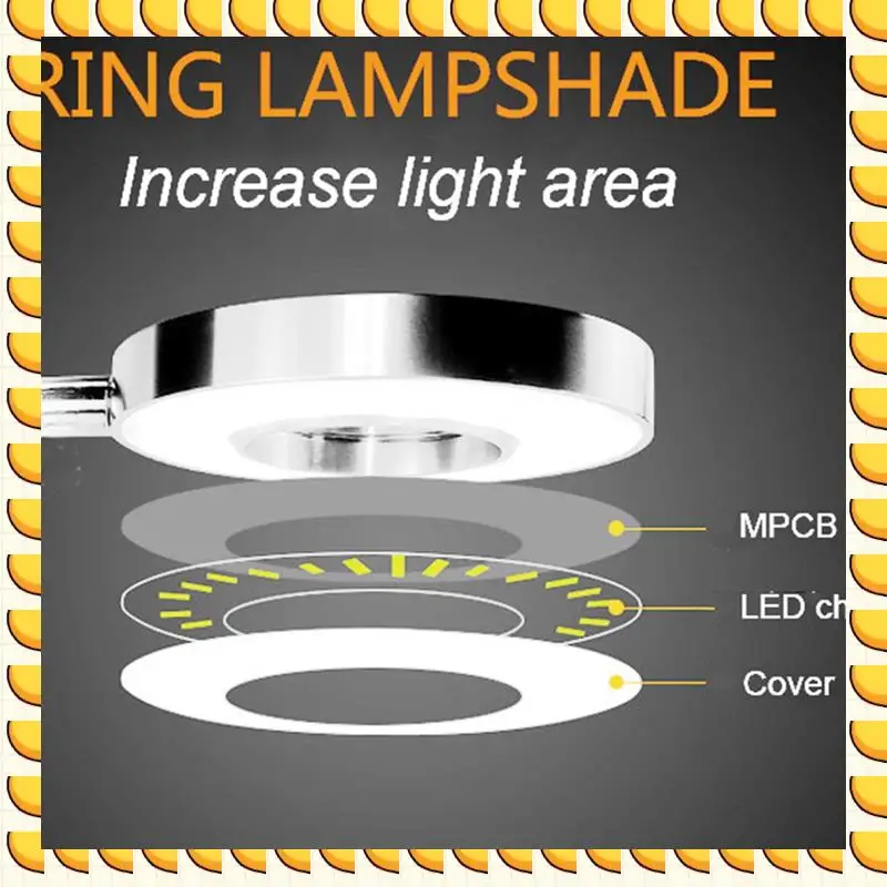 BAAU 48 LED Desk Lamp Clip On Desk Lamp 360°Flexible Reading Table Light For Bed Desk Workbench -A