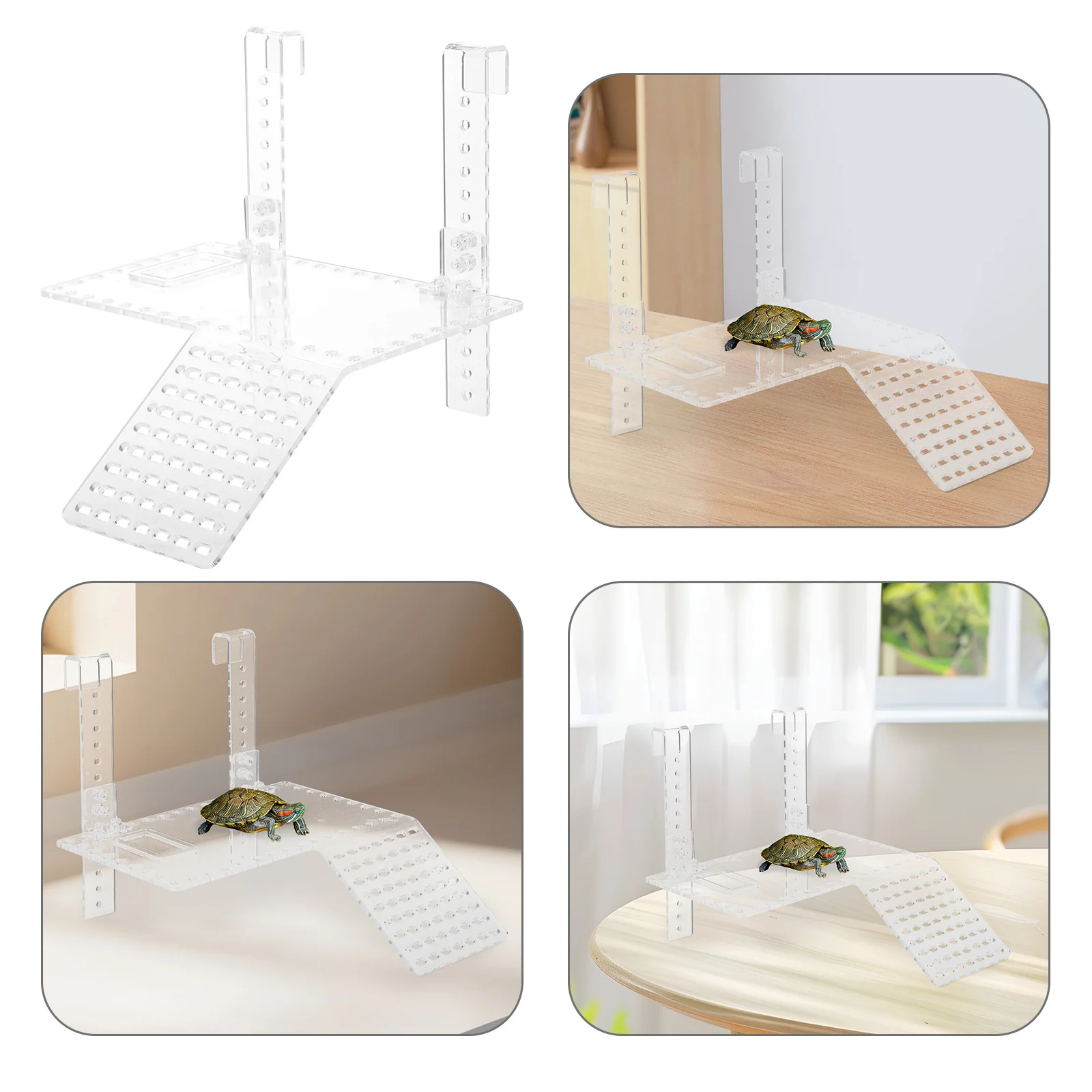 

Heavy Duty Acrylic Turtle Basking Platform Hanging Ramp Floating Turtle Dock Large Stable Resting Platform for Aquarium