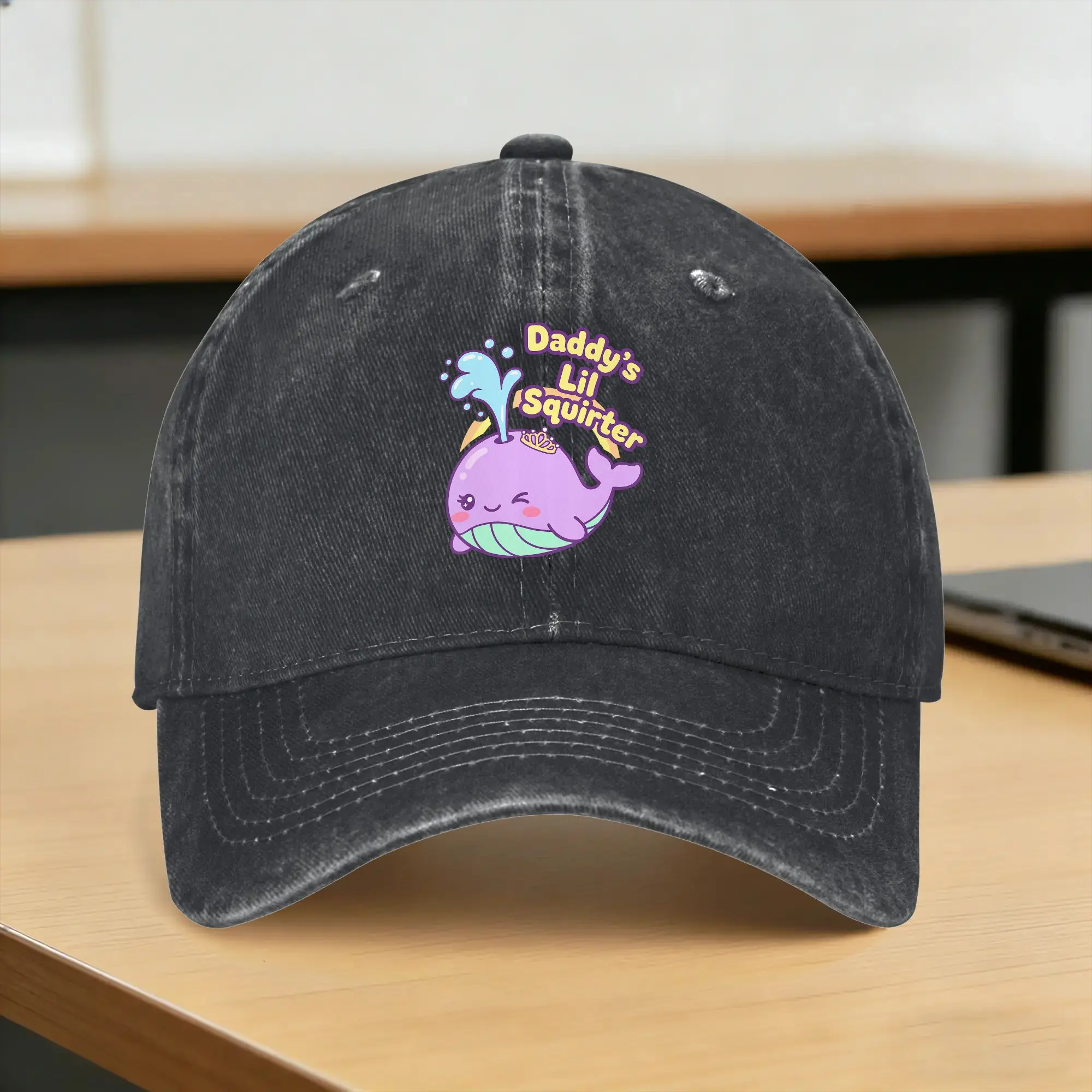 Daddy's Lil Squirter Funny Whale Inappropriate Casual Baseball Cap Spring  Trucker Hat Hot Sale Outdoor Sports Snapback Cap