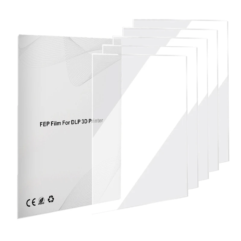 5 Pack FEP Release Film 200 x 280mm SLA/LCD FEP Film Sheet for Resin 3D Printers, Thickness 0.15mm