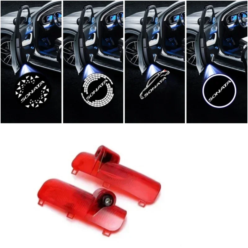 2Pcs Led Projector Lamp Car Door Welcome Styling Decor Light For Hyundai Sonata 8th generation 2010-2014 Assessoires Decoration