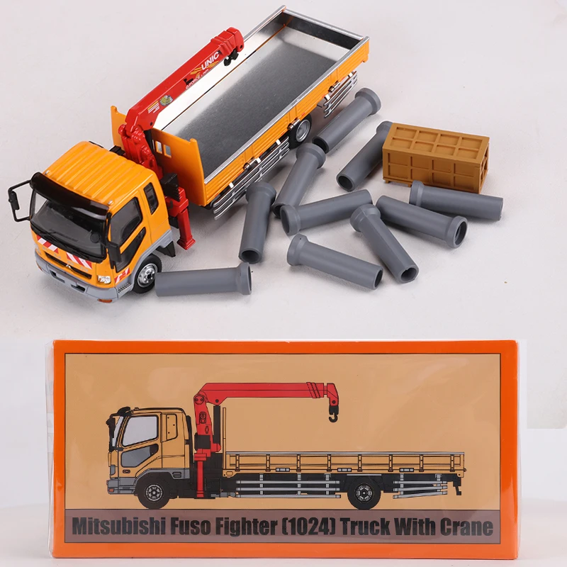 GCD 1:64 Fuso Fighter 1024 Truck Crane Truck Alloy Model Car