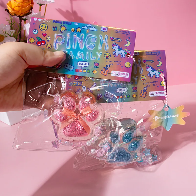 

Kawaii прозрачный кристалл кошачья лапа щепотка игрушка TPR мягкий медленный отскок Blingbling снятие стресса сенсорная игрушка подарок для детей и взрослых