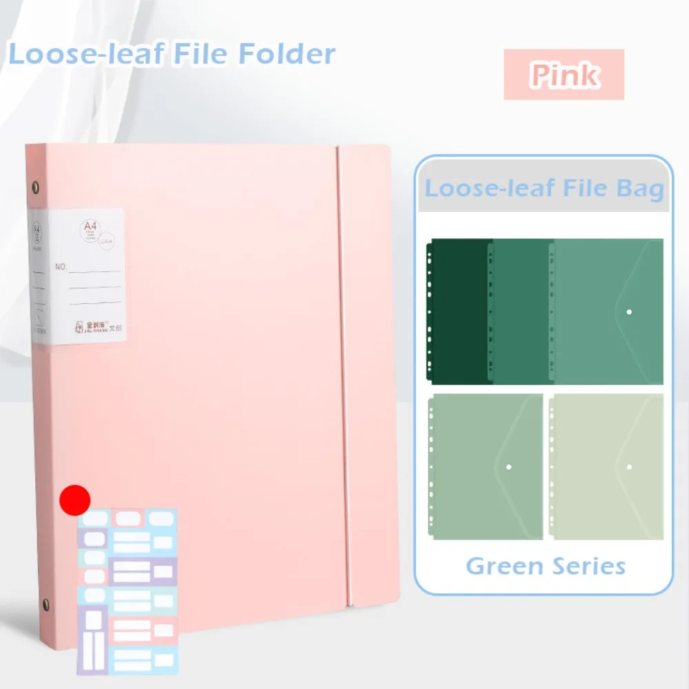 

Portable Loose-leaf Design File Folder Set PP Waterproof Document Organizer File Bag School Office