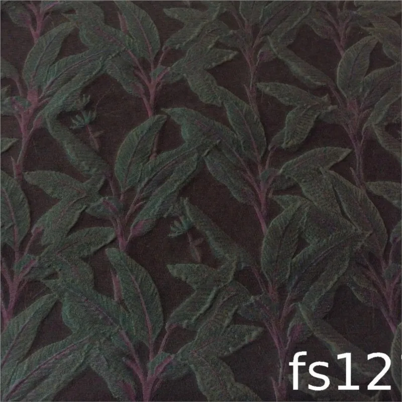 Textured embossed leaf jacquard fabric woven yarn-dyed and light women's shoes bags