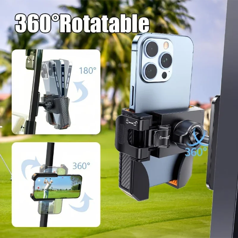 360° Rotatable Magnetic Golf Cart Phone Holder N52 Magnet Base Universal Mount Compatible with EZGO Club Car Yamaha