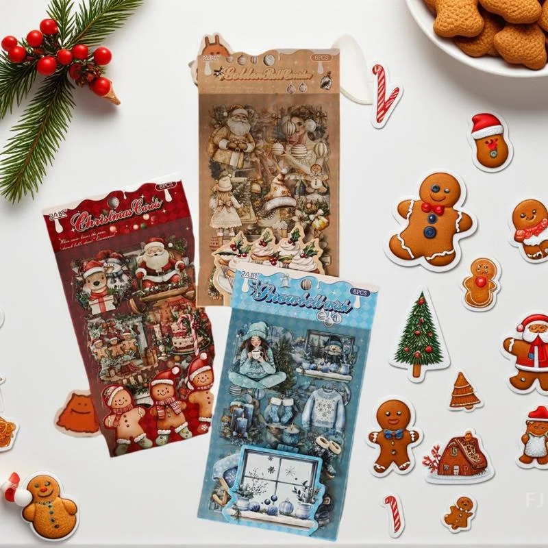 

[YU]6 Sheets Christmas Series Sticker Pack DIY Decorative Stationery Album Diary Cup Notebook Mobile Phone Scrapbooking Supplies