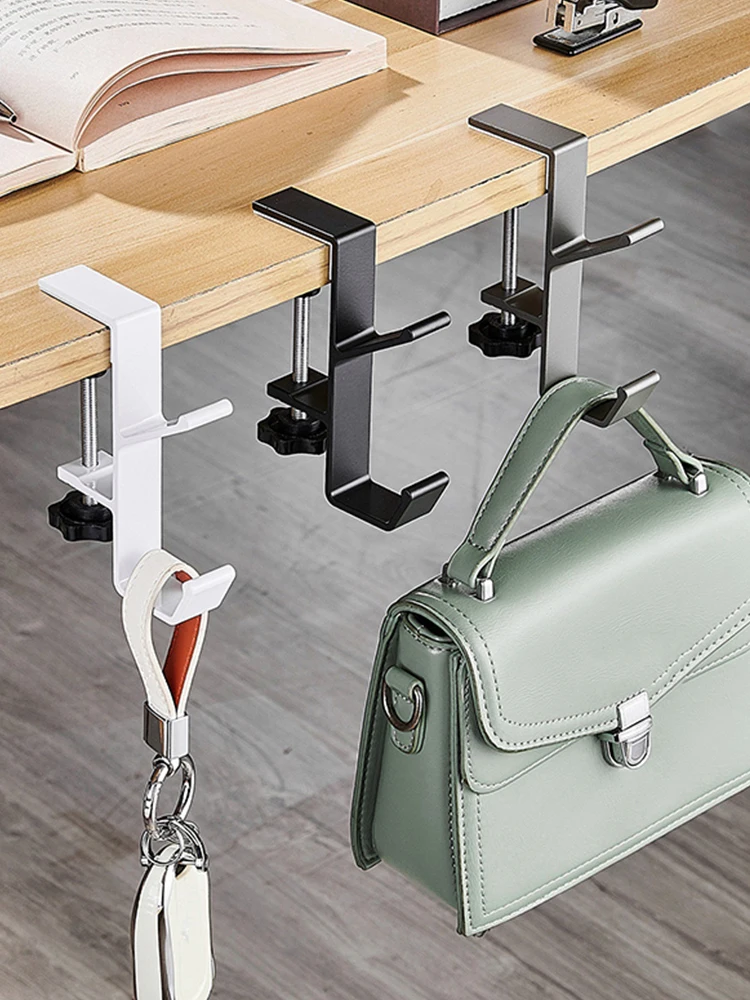 1/2pc Adjustable Desk Edge Hook Gaming Headset Desk Hanger Backpack Storage Hanging Hook Holder Punch-free Home Office Organizer
