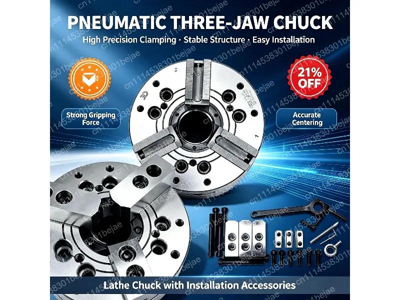 6-Inch Hollow All Steel 3 Jaw Hydraulic Lathe Chuck CNC Power Tool Accessories