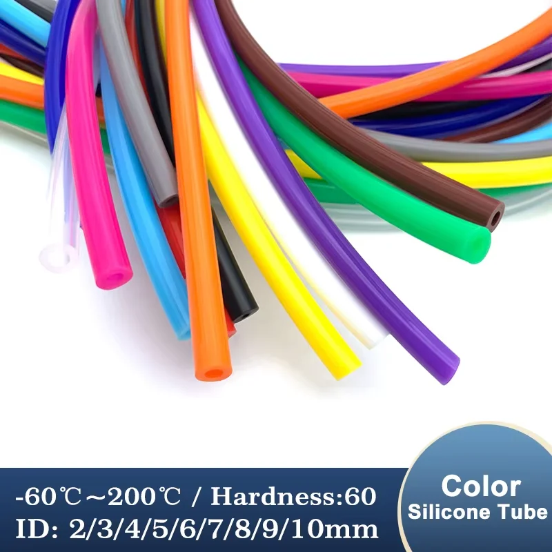 1 Meters Colorful Food Grade Silicone Tube 2 3 4 5 6 7 8 9 10 12 Flexible Garden Rubber Hose Aquarium Soft Tubing Silicone Pipe