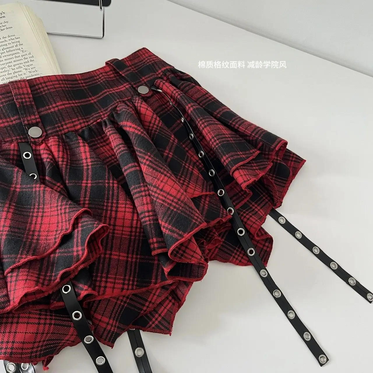 Summer New Retro Ballet Style Irregular Design Hem Ribbon Half Skirt High Waist Slimming Half Skirt for Women
