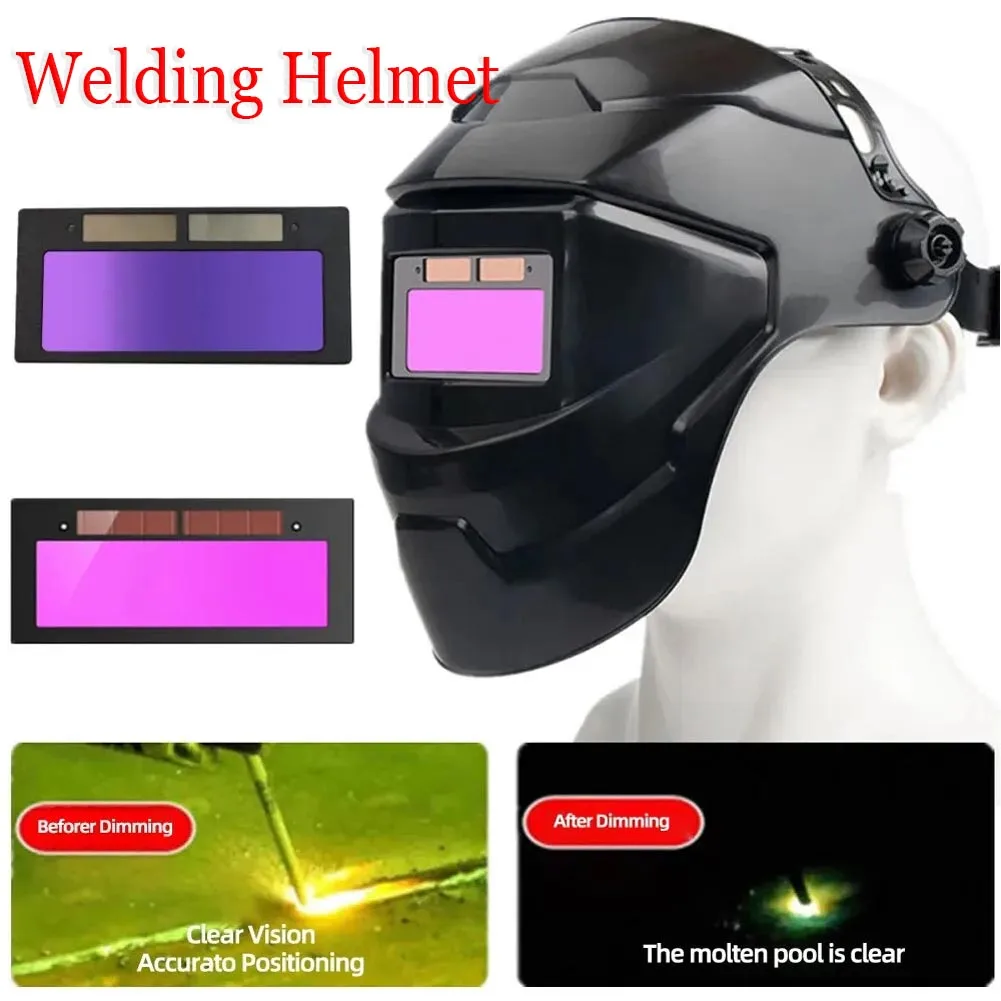 

Welding Helmet Solar Power Automatic Dimming Large View True Color Welding Mask High Temperature Resistant SafetyWelding Goggles