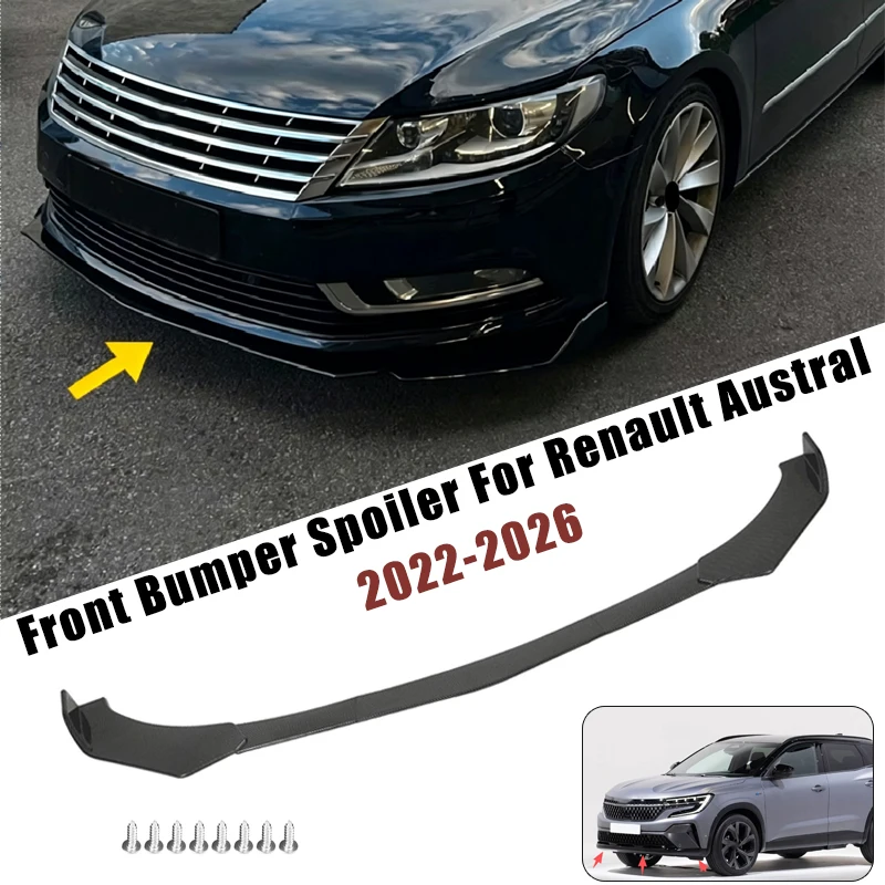 Sport Front Bumper Splitter Spoiler Lip For Renault Austral 2022-2026 5Pcs Adjustable Sectional Car Exterior Tuning Body Kit