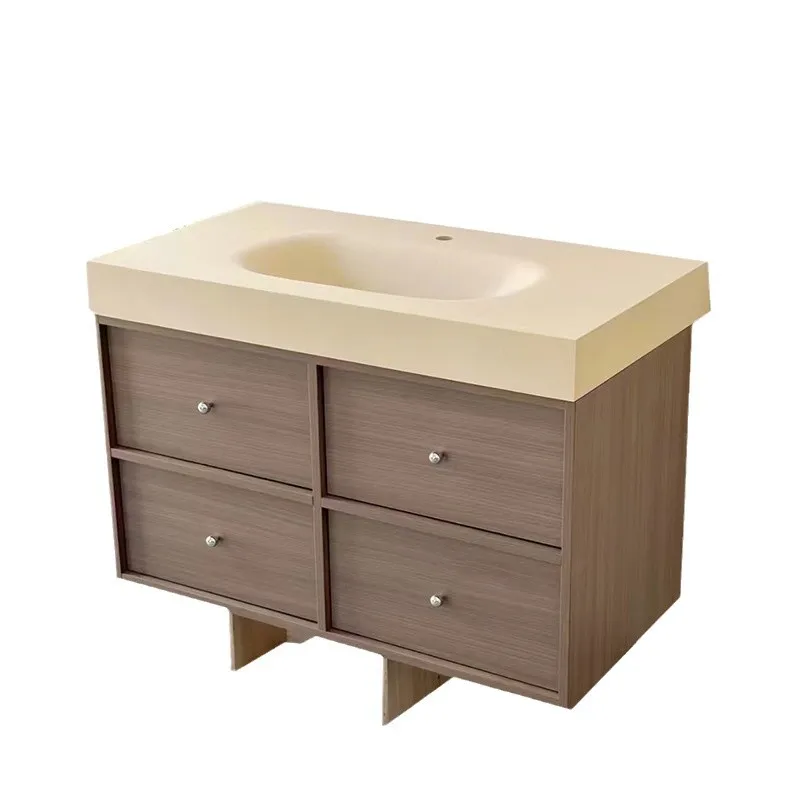 

Cream wind bone line bathroom cabinet combination sugar tea beige medium and antique pure acrylic artificial stone