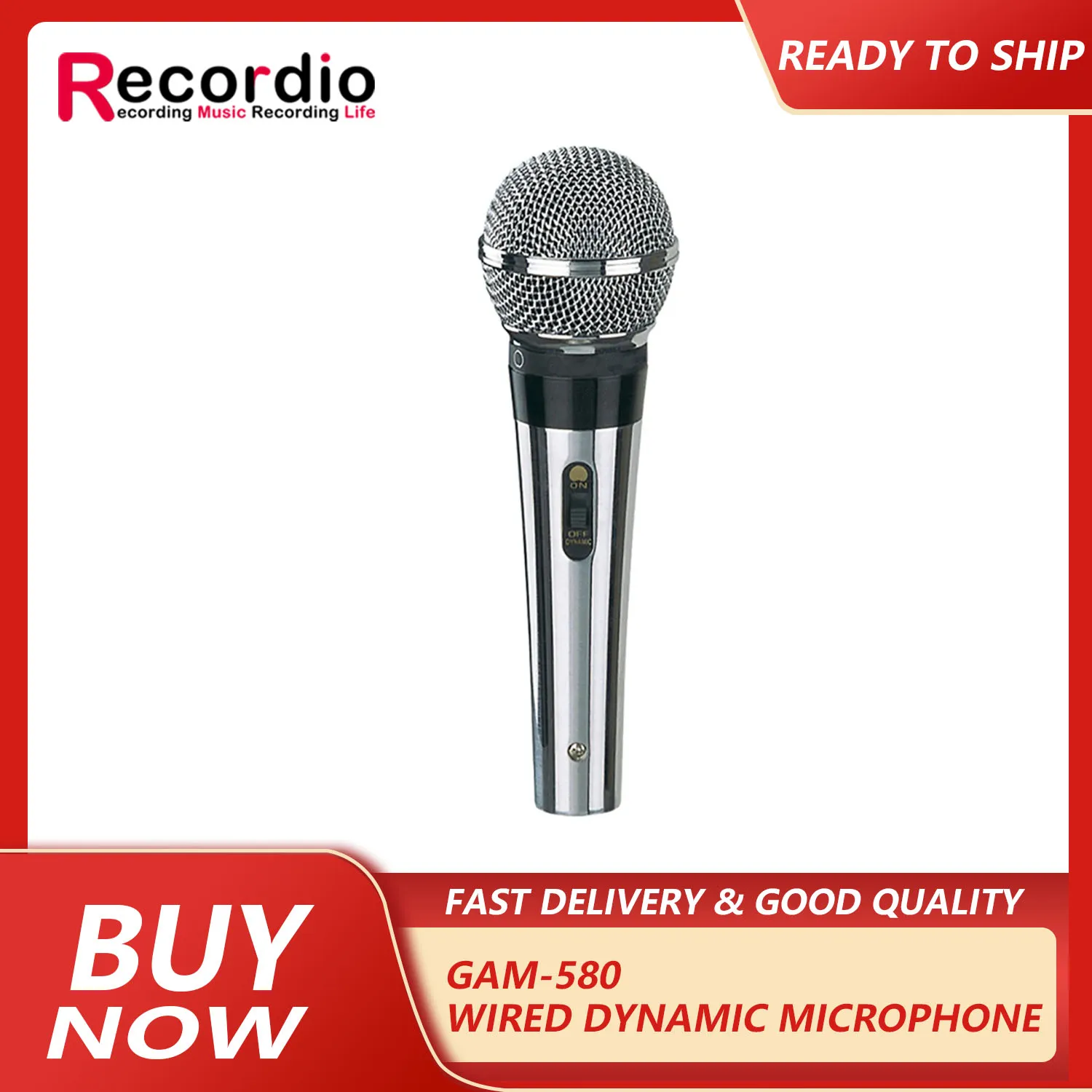 

GAM-580 Professional Portable Wired Dynamic Microphone for Stage Performances and Home KTV