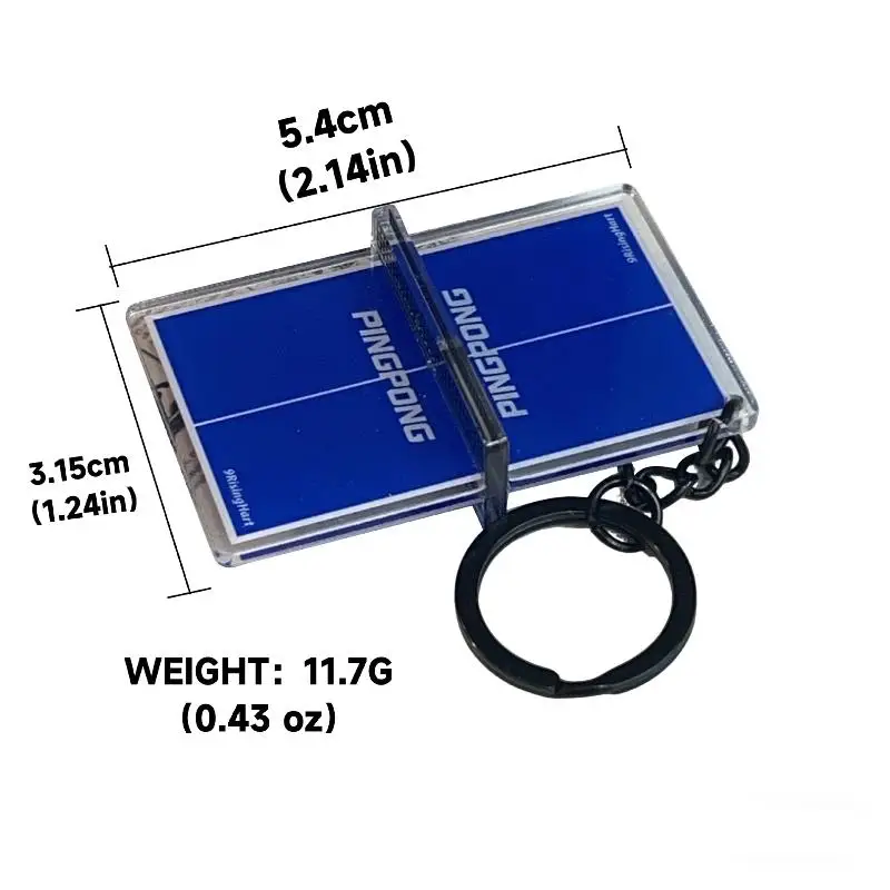 NEW Acrylic Ping Pong Table Keychain Double Sided Mini 3D Sports Keyring Bag Pendant Car Key Chains Souvenir Gift