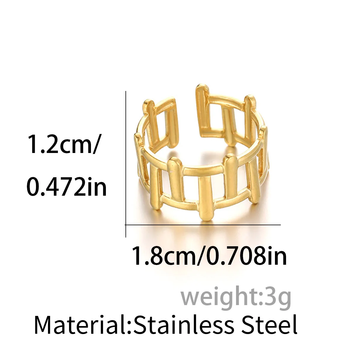 New Stainless Steel Jewelry Smooth Profiled Handmade Ring for Women Fashion Index Finger Ring Female Party Jewelry Gift