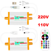 220V 110V RGB Controller 1500W IP68 Waterproof Dimmable for 5050 2835 LED Strip Neon Light with 24Key Infrared Remote Control