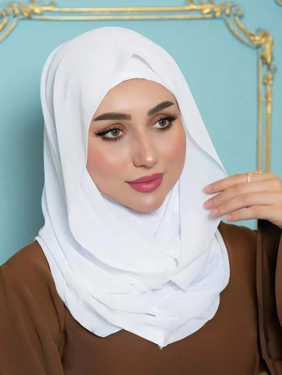 

Women Solid Color Hijab Scarf Breathable Stretchy Headwrap Multifunctional Neck Warmer Fashion Turban