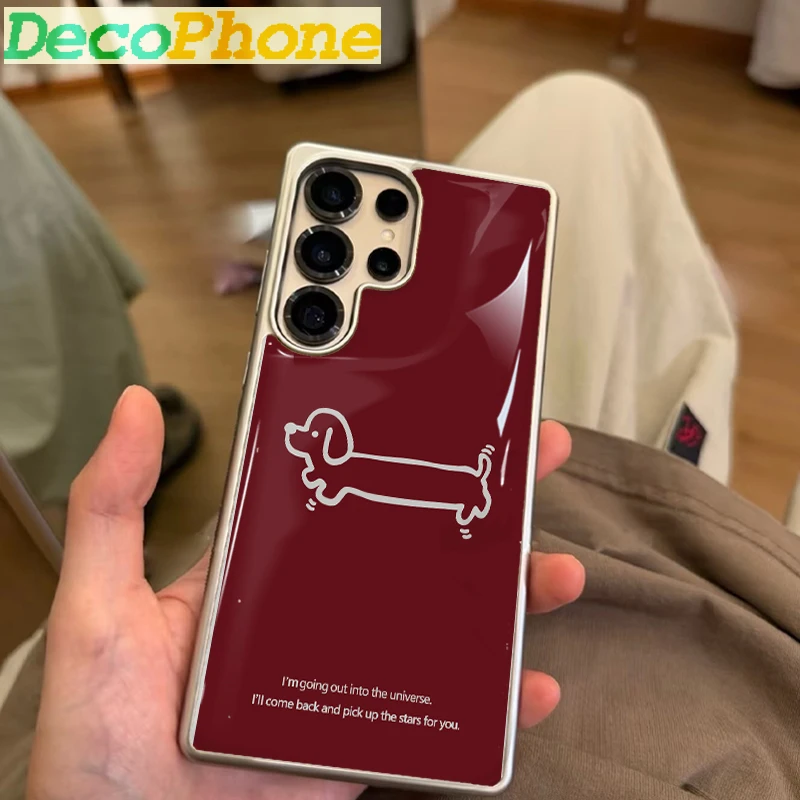 Lineal Dachshund Epoxy Handyhülle Sturzsicher FÜR Samsung Galaxy 23/24/25/26 PLus FE ULTRA EDGE