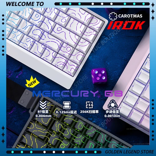 IROK CAROTMAS Mercury68 PRO/MAX e-sport 8K interruptor magnético Teclado mecánico para juegos RGB batería larga accesorio de intercambio en caliente para juegos