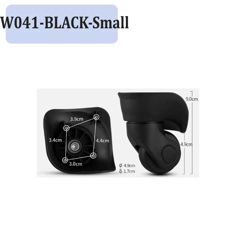 For W041 Premium Luggage Wheels 360° Rotation TPU Ultra-Quiet Heavy Duty Universal Suitcase Repair Parts