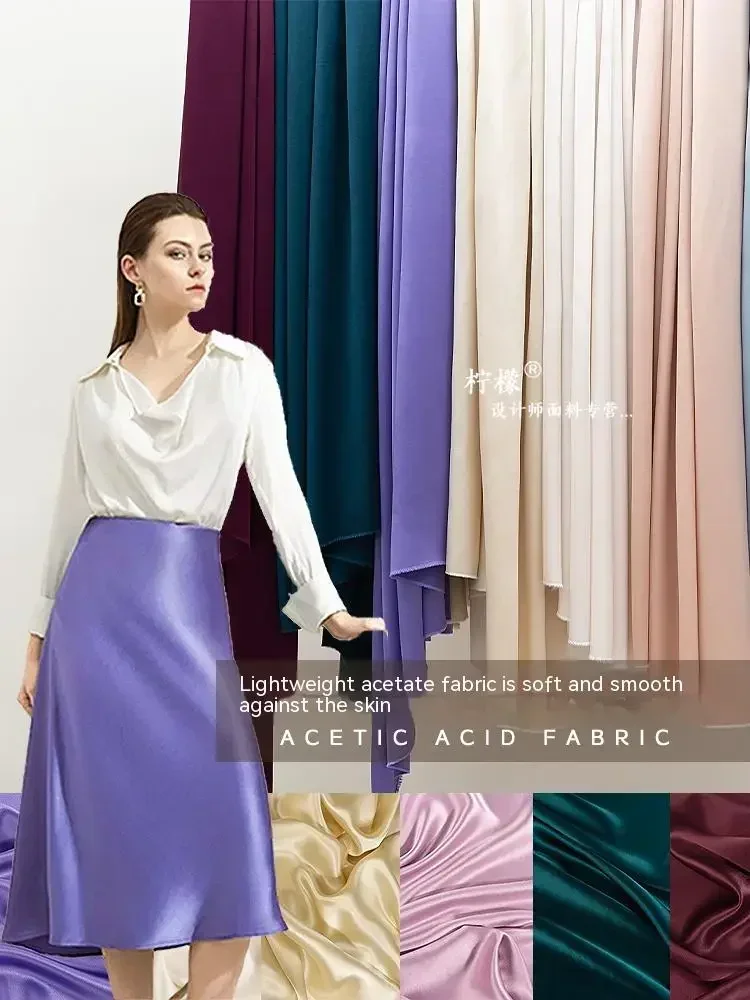 

Тонкая атласная ткань для платьев весна-лето: гладкая, дышащая, струящаяся, для шитья и рукоделия, продается на метры