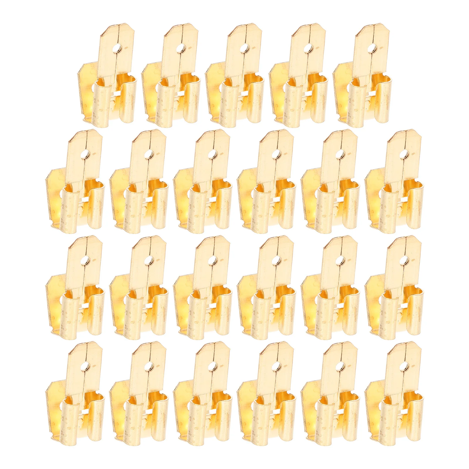 

25Pcs Electrical Wire Terminal Adapters Quick Disconnect Spade Connectors Copper Automotive Marine Audio Wiring Crimp Connectors