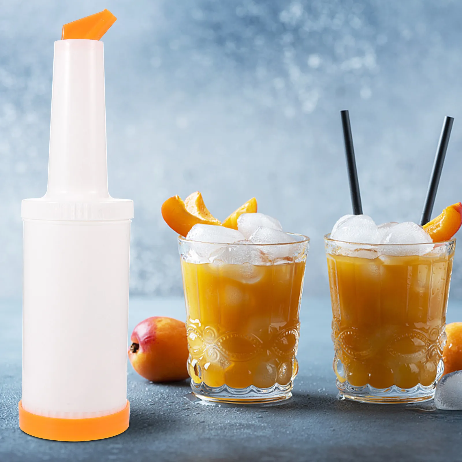 6Pcs Plastic Juice Pour Bottles 1L Wide Spout Leak Proof for Bartending Home Bar Kitchen Party Refillable Beverage Dispenser
