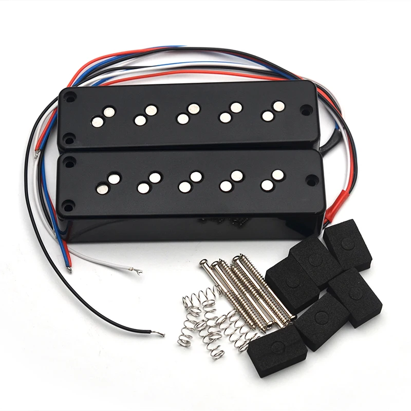 Alnico 5  Humbucker Pickup 5-String Bass Stacked 3 Holes with Staged Noise Reduction Pickup 4C Output Split Coil for Bass