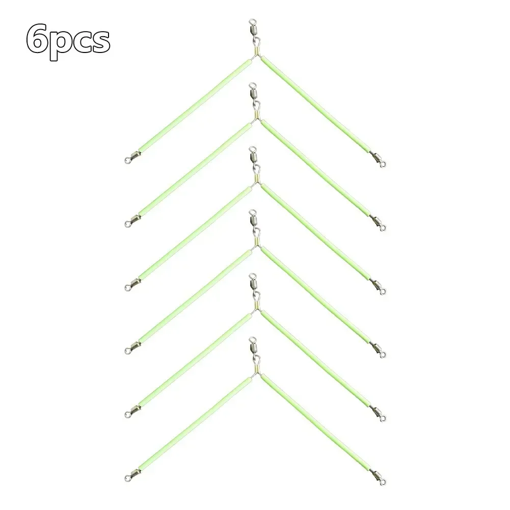 

6pcs 11/17cm fishing Luminous Stainless Steel Anti-Tangle With Swivel Hook Lure Connector Luminous Balance Fishing Tools parts