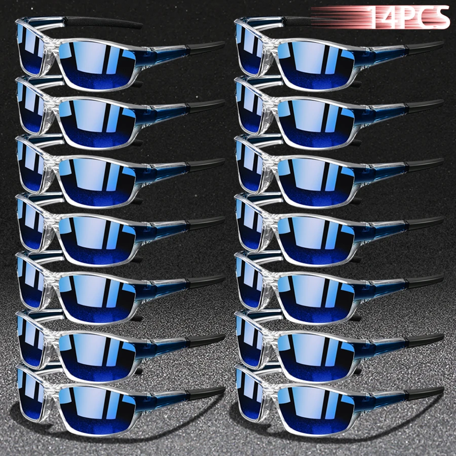 

14PCS Fashion UV400 Men Women Running Mountaineering Fishing Sunglasses Bicycle MTB Eyewear Outdoor Sport protective glasses