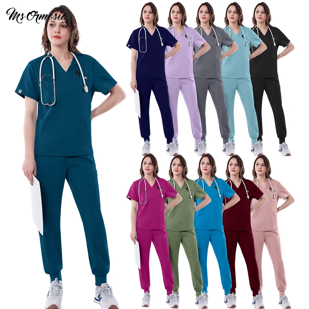 Scrub medico Donne Uniformi da infermiera Scrub Set Pet Ospedale Clinica odontoiatrica Abiti da lavoro Dottore Tuta chirurgica Abbigliamento da lavoro clinico