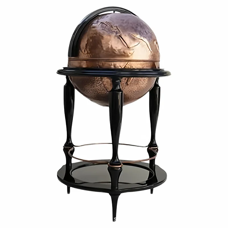 

Light luxury pure copper wine cabinet creative high-end exquisite globe ornament round beverage cabinet