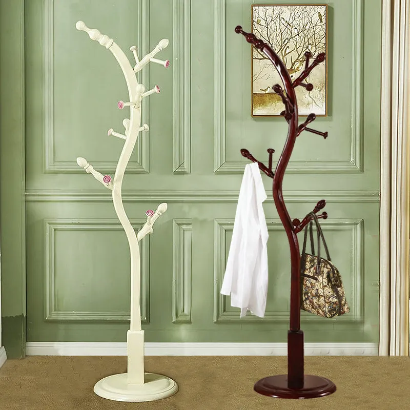 Tree branch coat rack Solid wood clothes hanger Bedroom tree clothes rack Living room floor-to-ceiling household clothes rack Ha