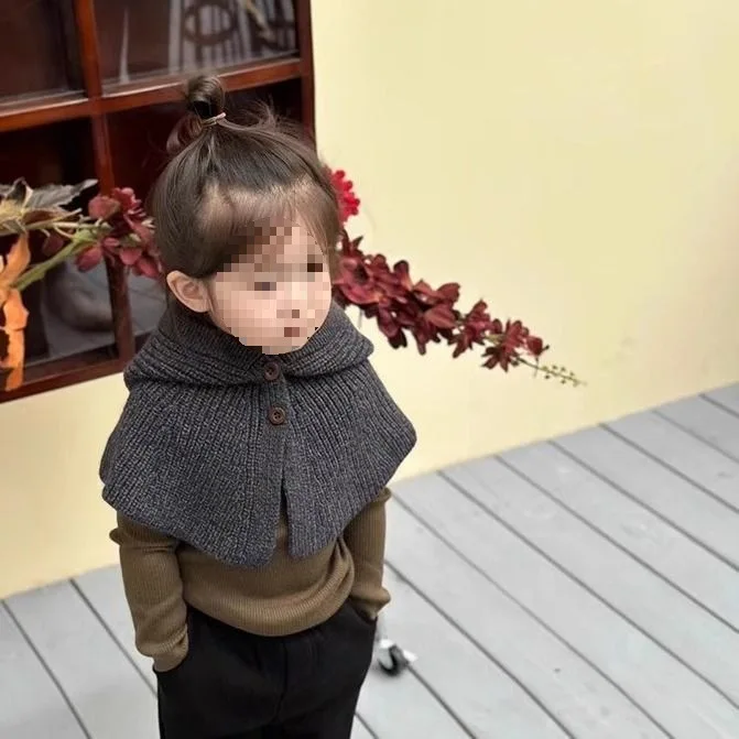 Spring and Autumn Winter Baby's Clothing Sweater Knitted Sweater Baby Children's Korean Hooded Cloak Shawl Cardigan