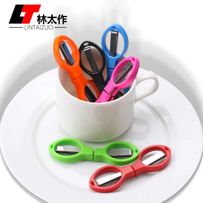 Multifunctional folding scissors plastic handle 8-character stretch scissors sewing scissors  embroidery sissors  arts sewing