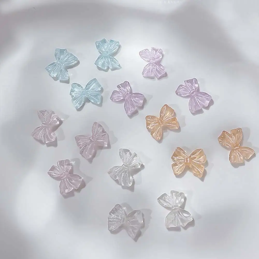 เล็บ Charms เรซิ่นเครื่องประดับเล็บโบว์ตกแต่งเล็บคริสตัลเครื่องประดับเล็บ Bowknot เครื่องเจาะเล็บ Bowknots เล็บ Rhinestones