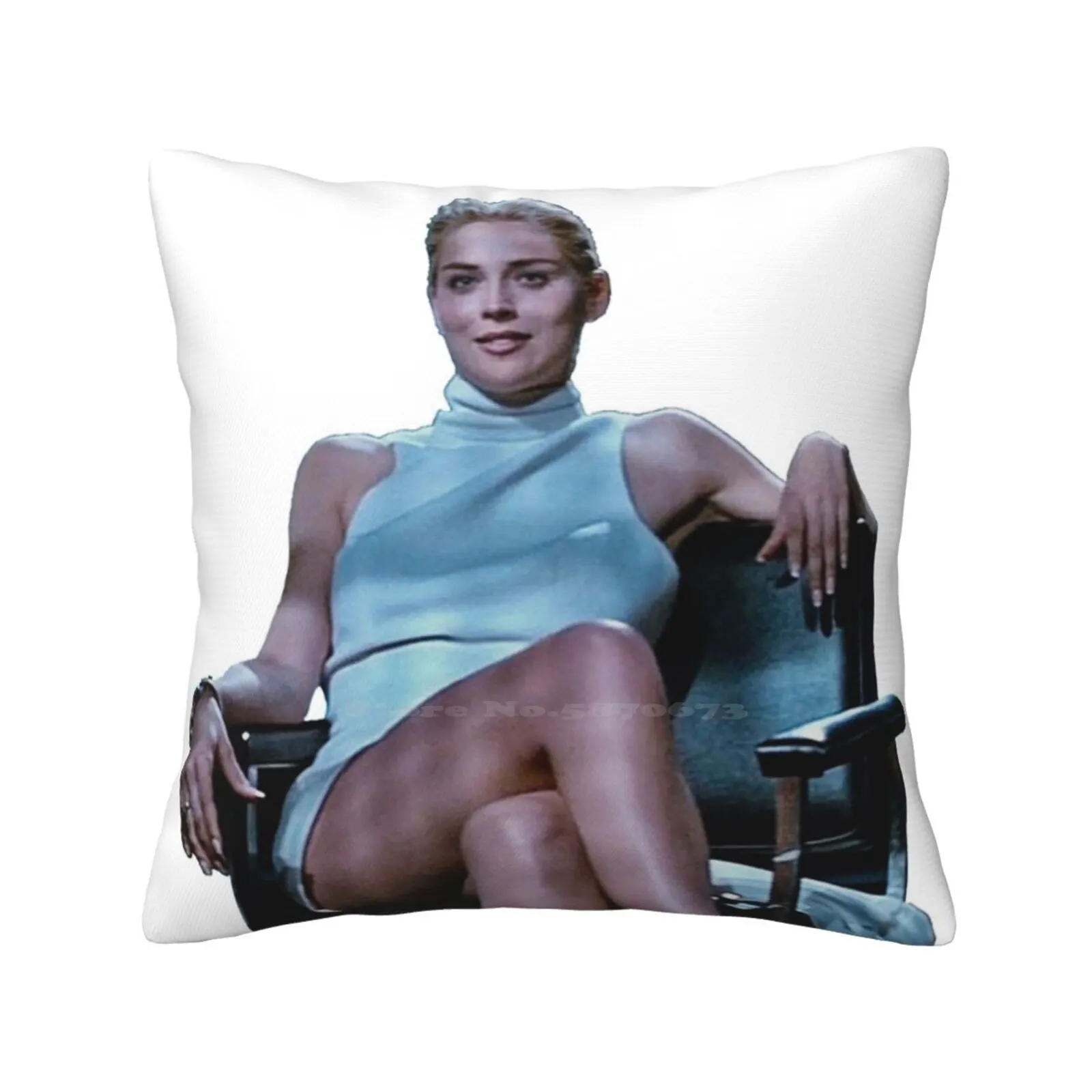 Man Eater Ii Sharon Stone Basic Instinct Funny Cute Decor Square Pillowcase Sharon Stone Basic Instinct 90s Film Pretty Blonde