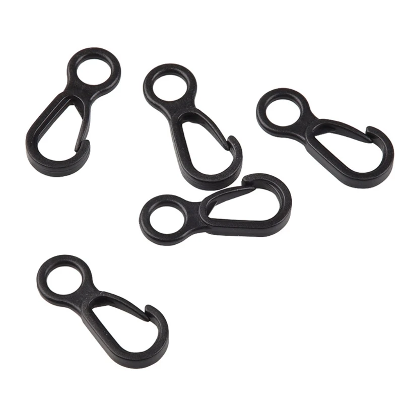 10Pcs Lanyard Hooks Bulk, Small Plastic Hooks For Lanyards Snap Clip Clasp, Basic Buckle Lanyard Hooks For Hanging Black