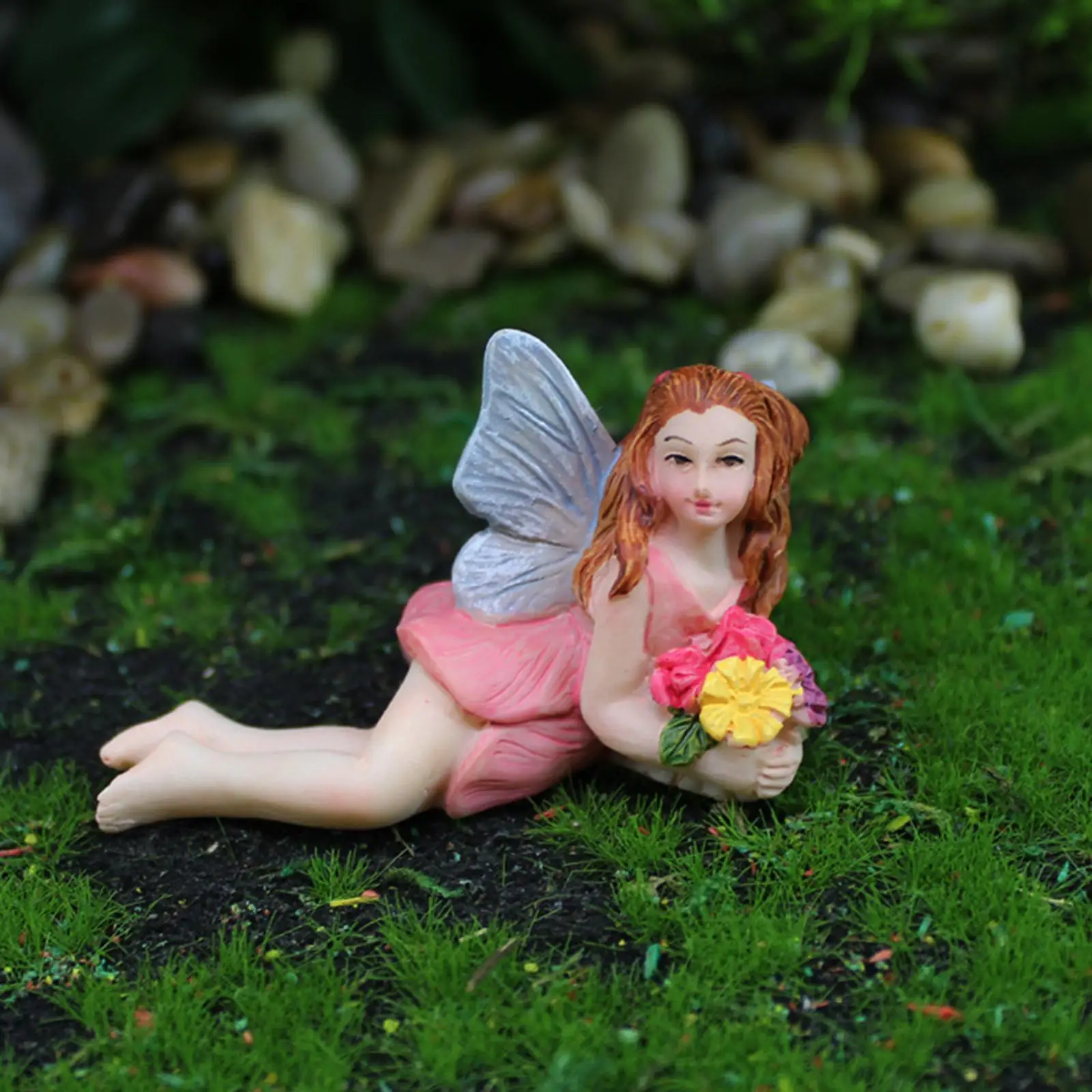5 Pieces Resin Craft Fairy Garden Figurines for Home Office Desktop Decor