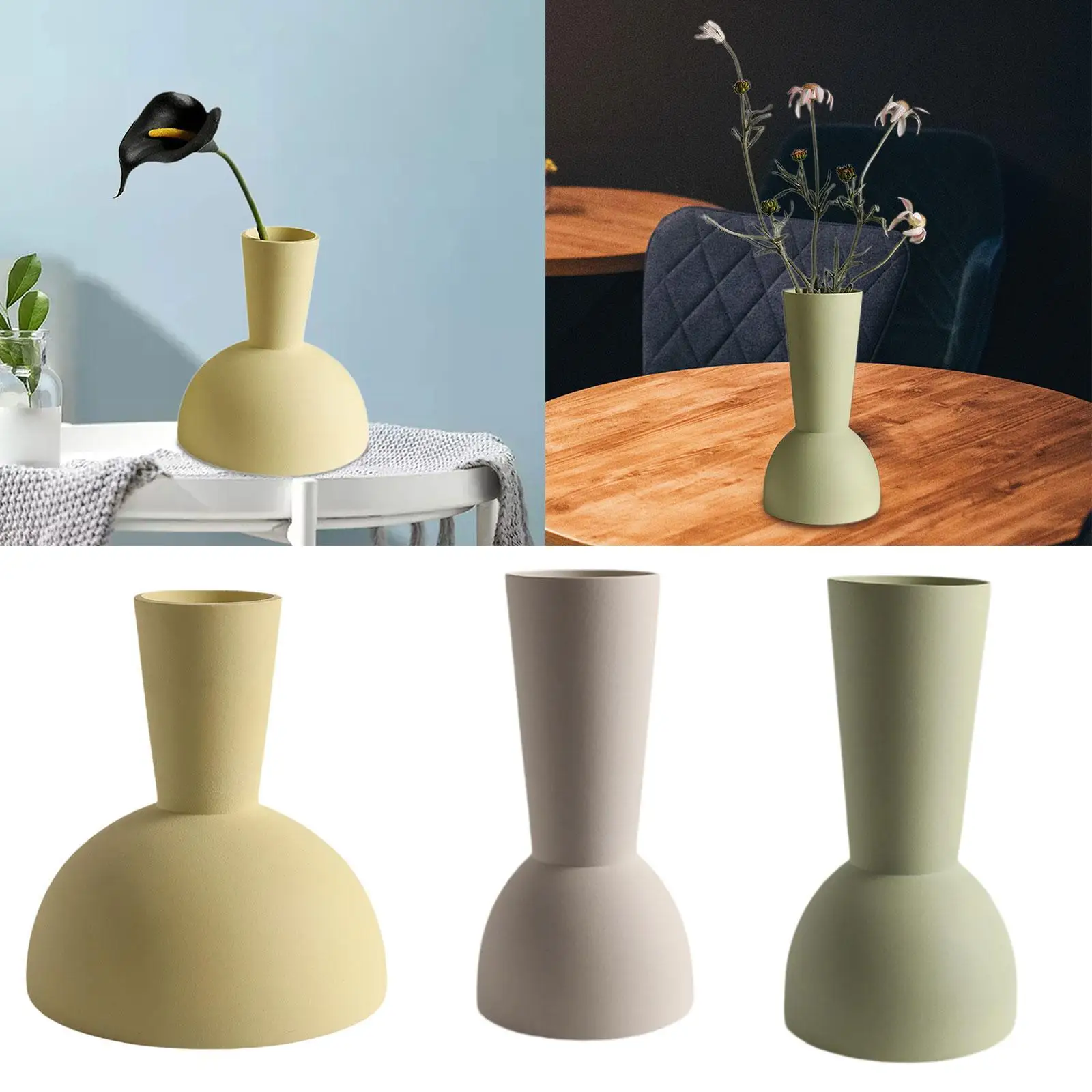 

Ceramic Flower Vase Multifunctional Flower Organizer Frosted Porcelain Vase Plant Pot for Indoor Table Living Room Home Decor
