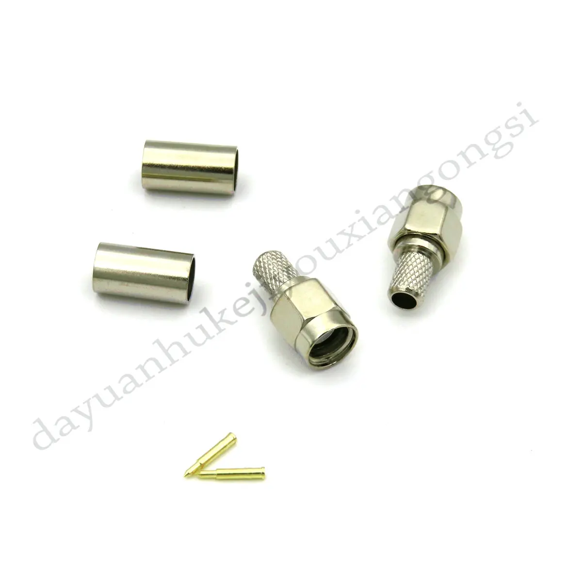 Imagem -04 - Conector Macho Banhado a Níquel Sma Friso Reto para Conector Rg58 Prata